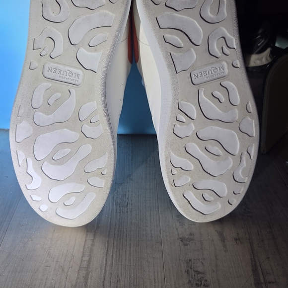 Alexander McQueen White Sneakers with Orange Accents - Picture 5 of 8